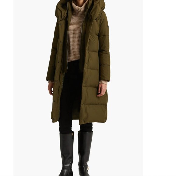 Lauren Ralph Lauren Jackets & Blazers - Lauren Ralph Lauren Oversized Pillow Hood Collar Quilted Down Jacket Coat Loden